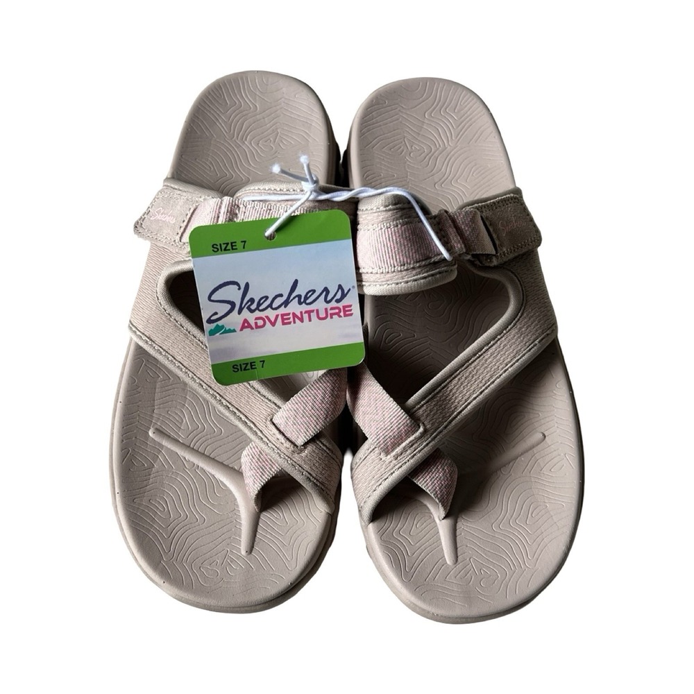 Skechers Adventure Womens Taupe Mauve Hiking Slide Sandals Size 7 NEW